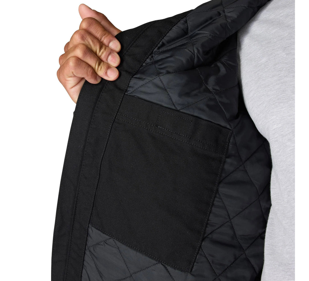 Men's Insulated Hooded Canvas Jacket - Black