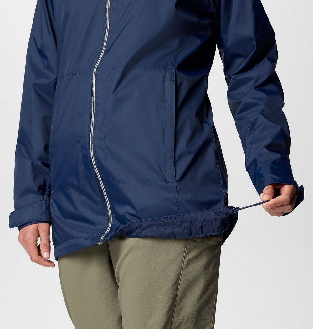 Women's Lined Long Rain Jacket - Blue