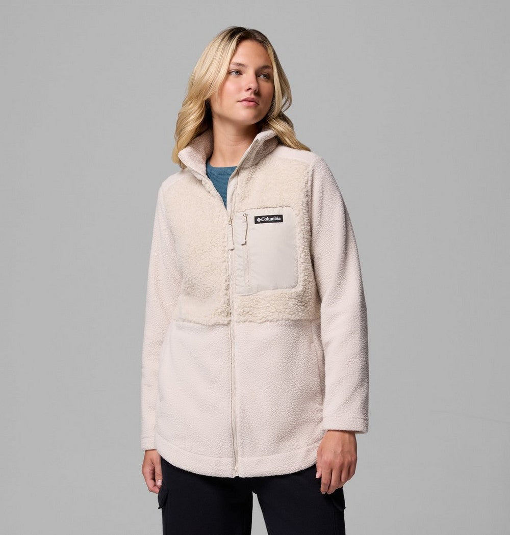 Women's Long Sherpa Full-Zip Fleece Jacket