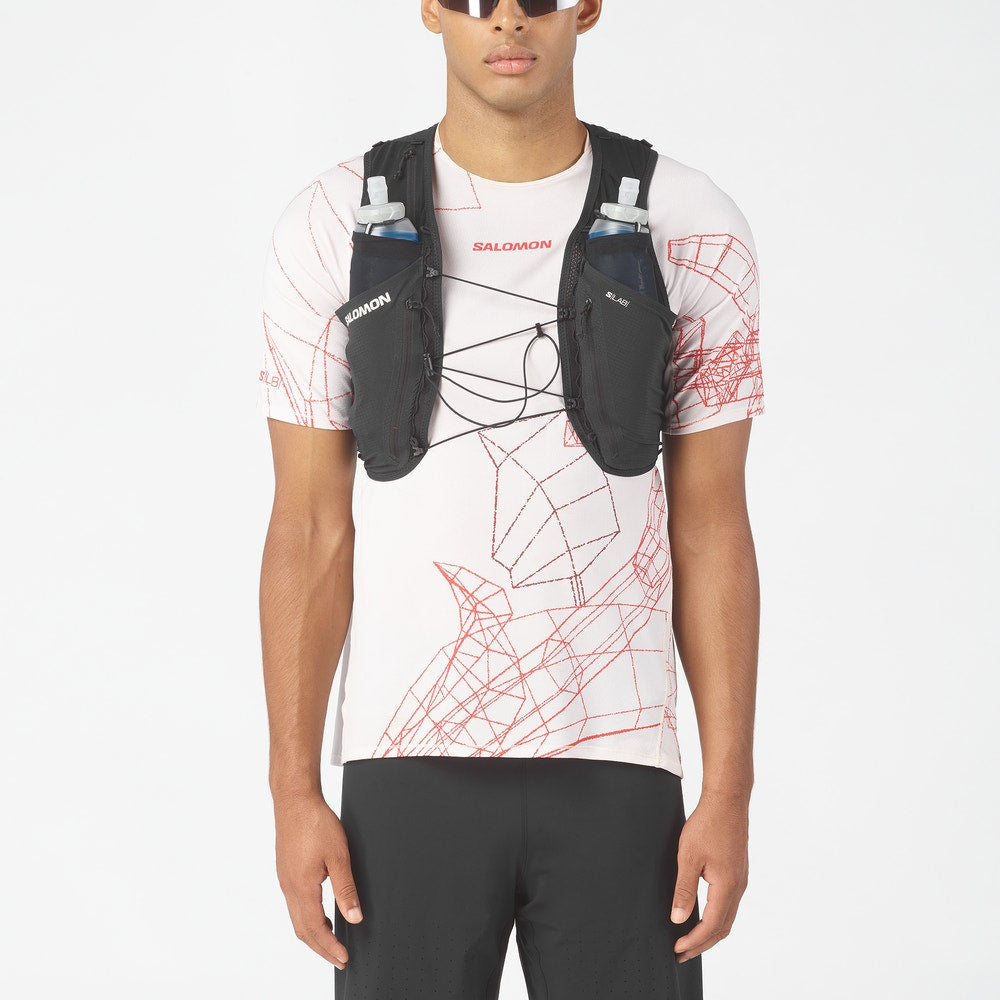 Running Hydration Vest With Flasks - Red/Black