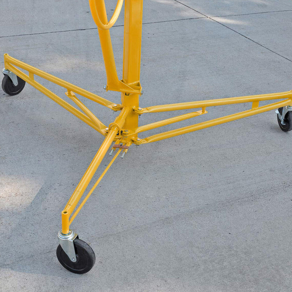 Stark USA Drywall Lift 11' Yellow Rolling Sheetrock Panel Hoist Jack - 65044