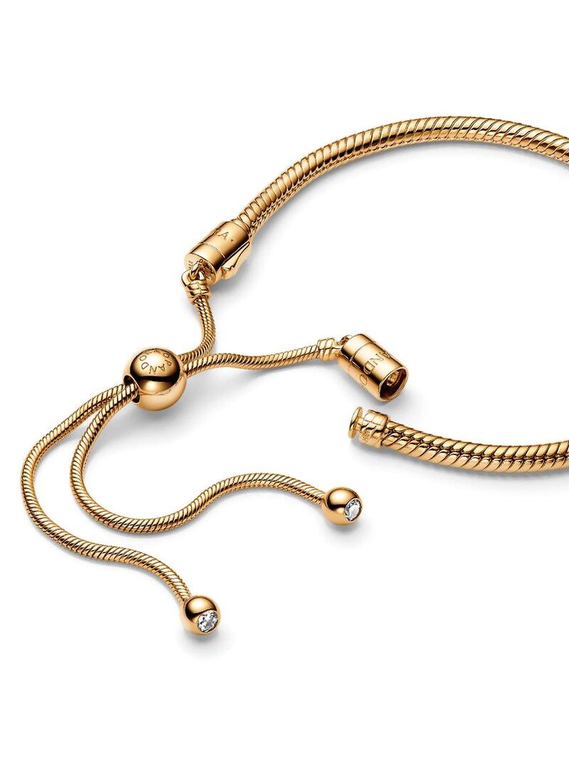 Gold-Plated Adjustable Slider Charm Bracelet