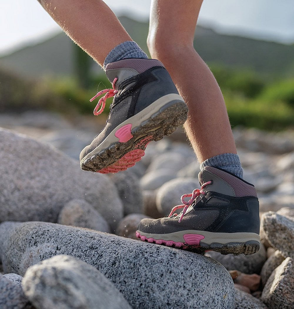 Big Kids' Suede Trail Hiking Boot - Black Red