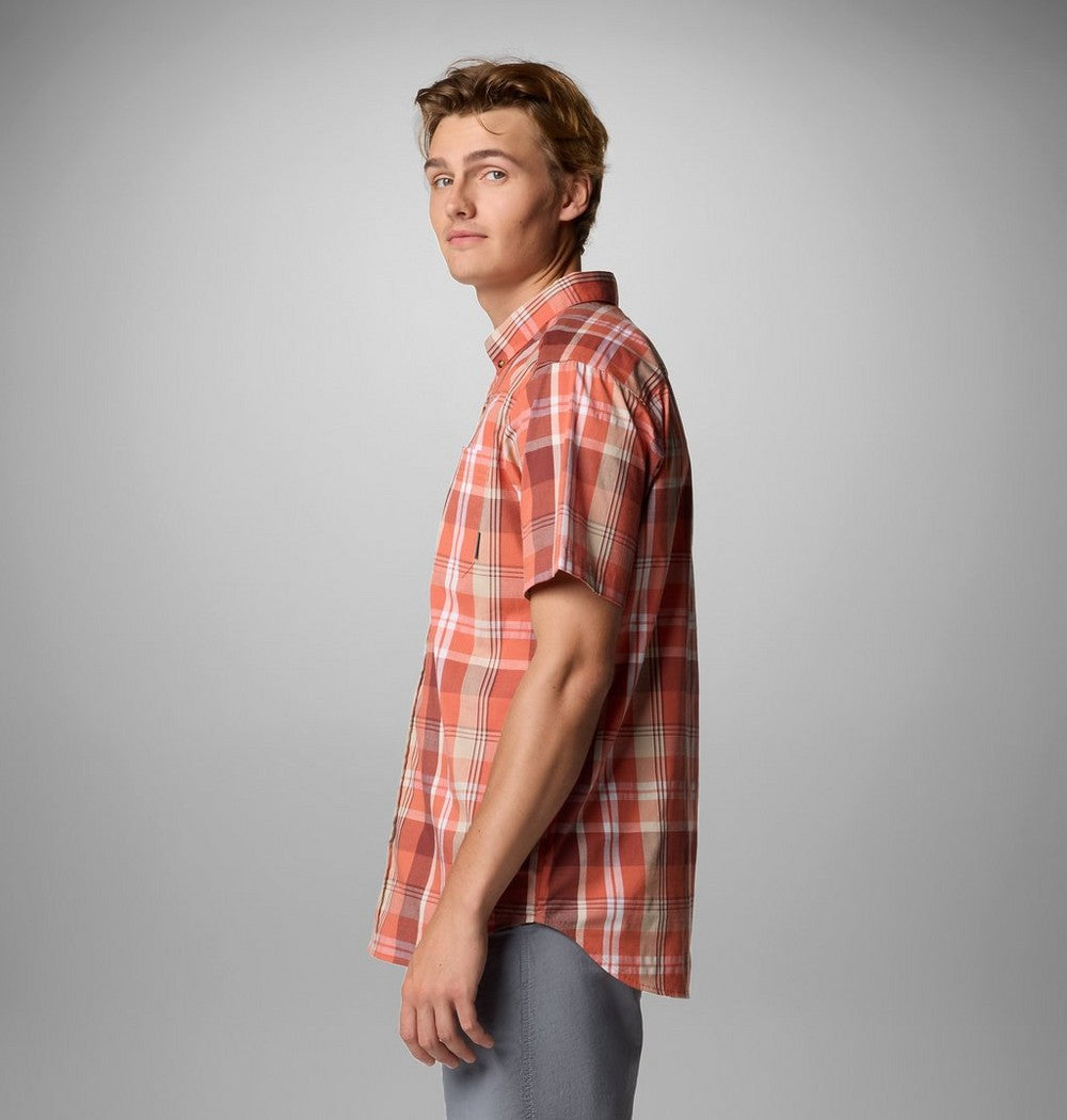 Men's Stretch Short Sleeve Plaid Shirt - Navy
