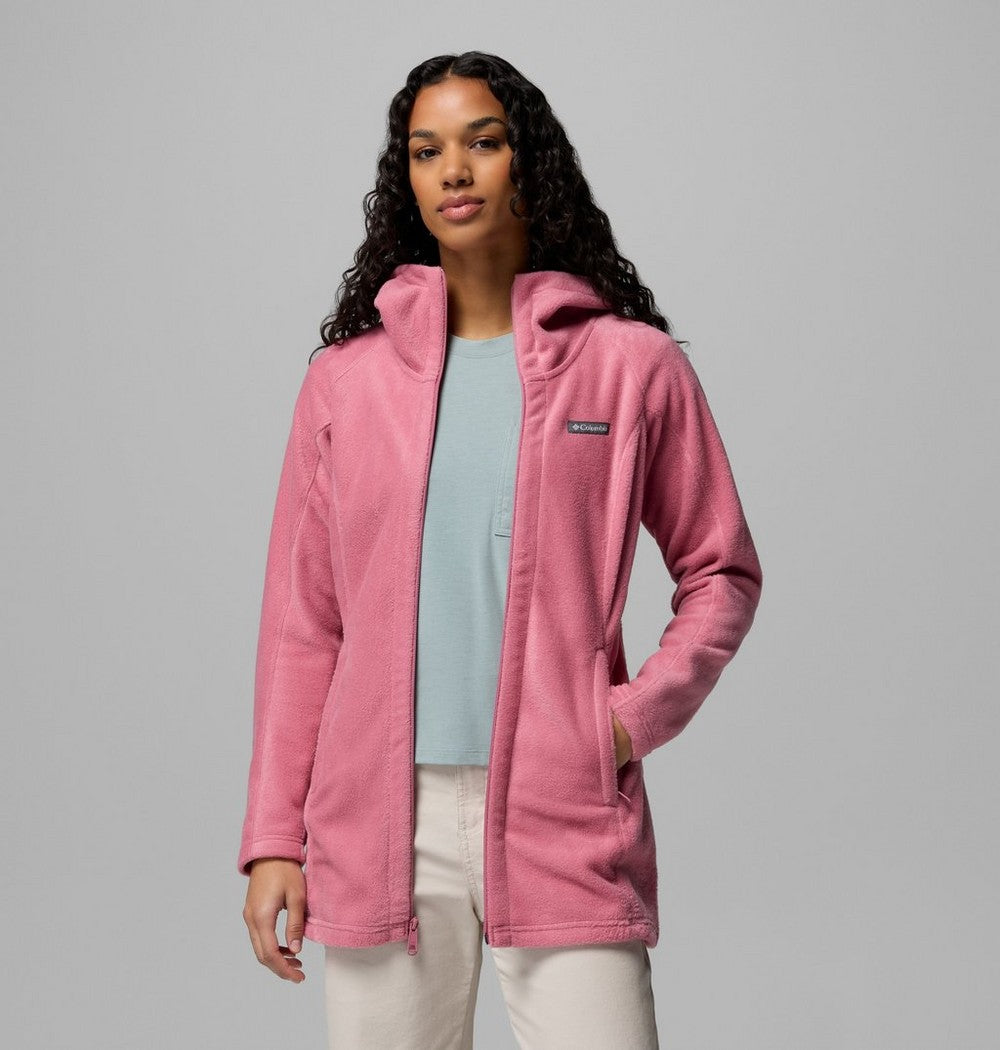 Women's Long Fleece Hoodie - Pink