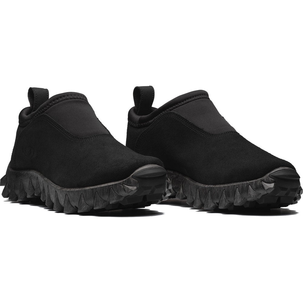 Suede Winter Slip-On Clog - Black