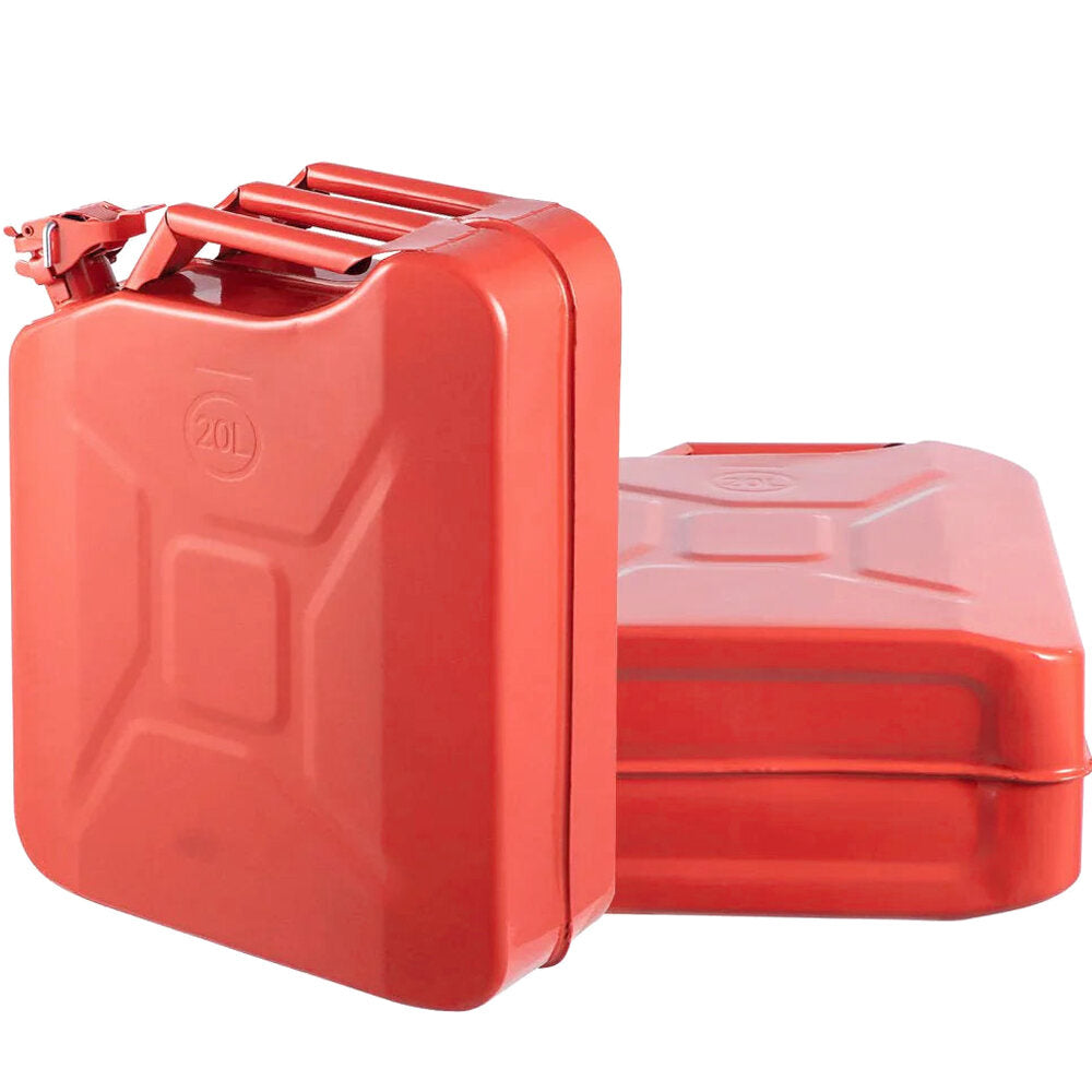VEVOR Steel Jerry Fuel Can 5.3 Gallon/20 L, 2 Count, Red - 2X20LRED