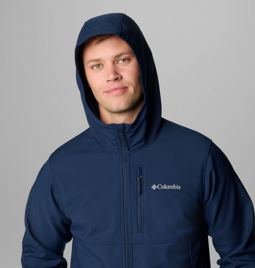 Men's Hooded Softshell Jacket - Brown
