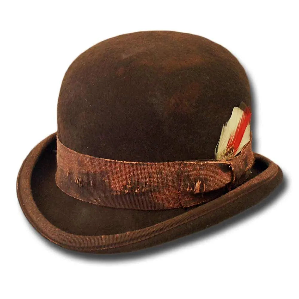 Clochard Aged Western Bowler Hat Handmade Sergio Anzani Hatmaker