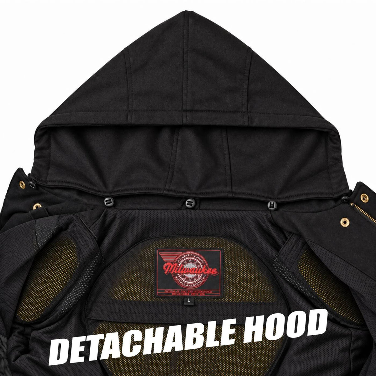 Men's Armored Denim Hooded Motorcycle Jacket