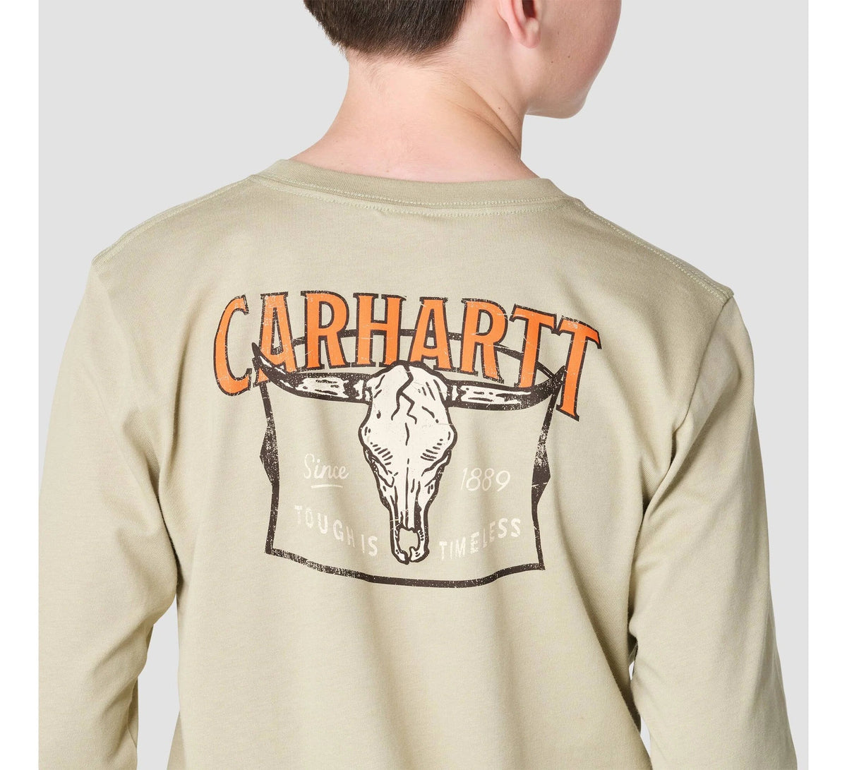 Boys' Long-Sleeve Skull Graphic T-Shirt - Tan