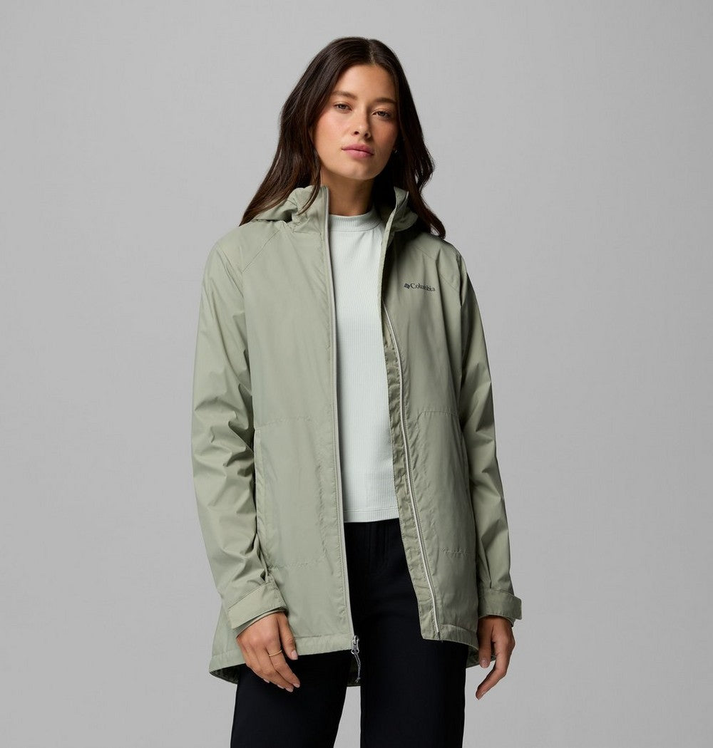 Women's Lined Long Rain Jacket - Blue