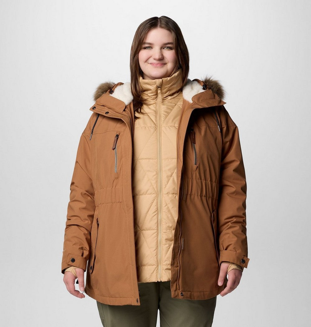Women's Plus 3-In-1 Hooded Winter Jacket - Green