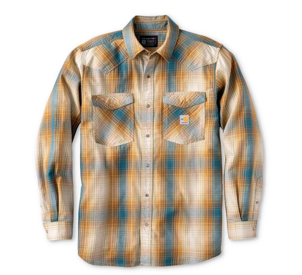 Men's Flame-Resistant Plaid Snap Shirt - Green