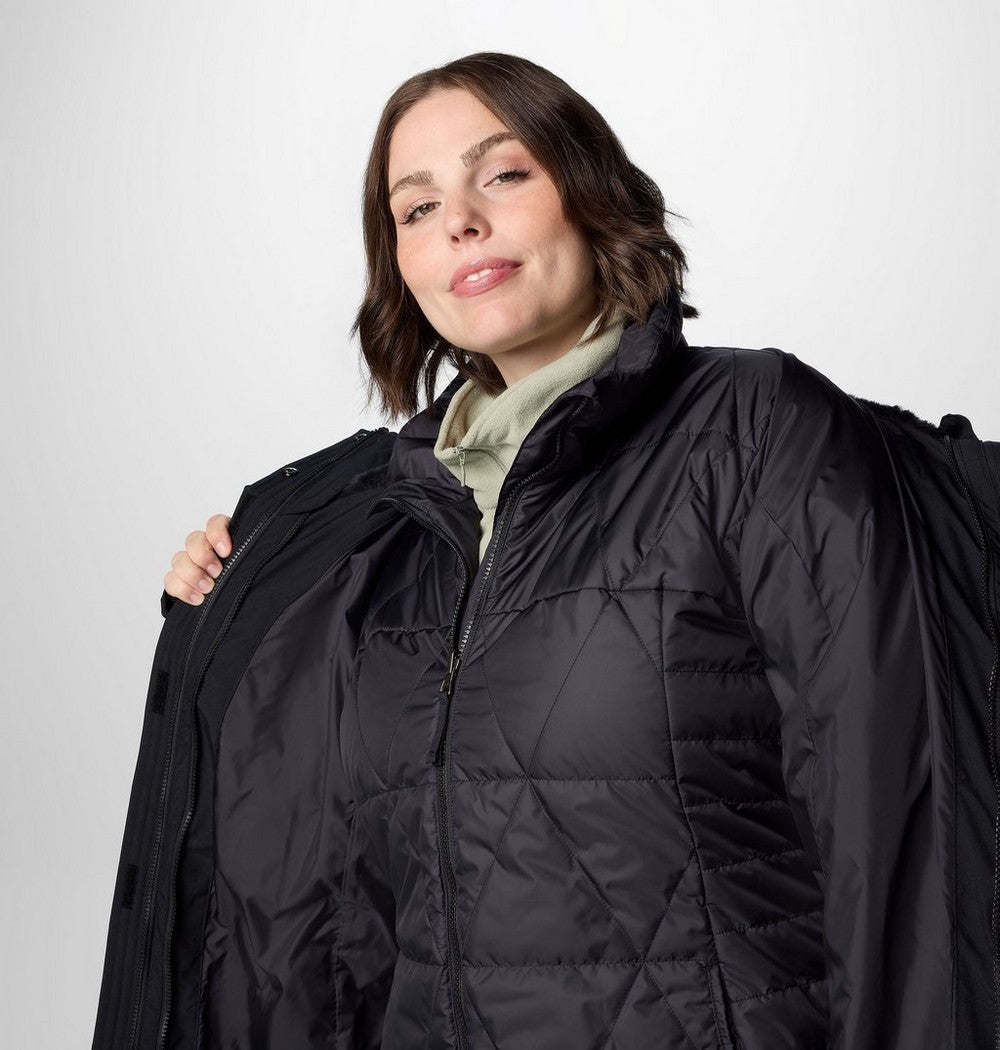 Women's Plus 3-In-1 Hooded Winter Jacket - Green
