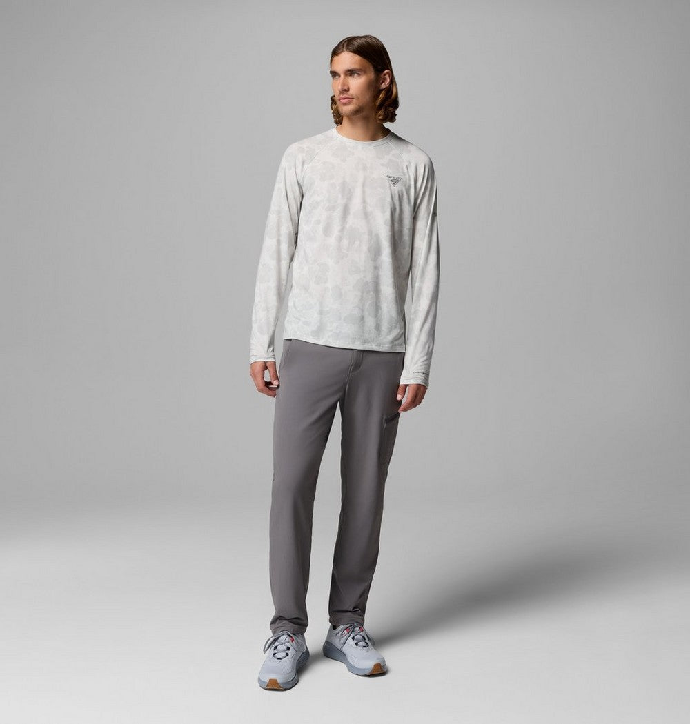 Men's Printed Long-Sleeve Fishing Shirt - Gray