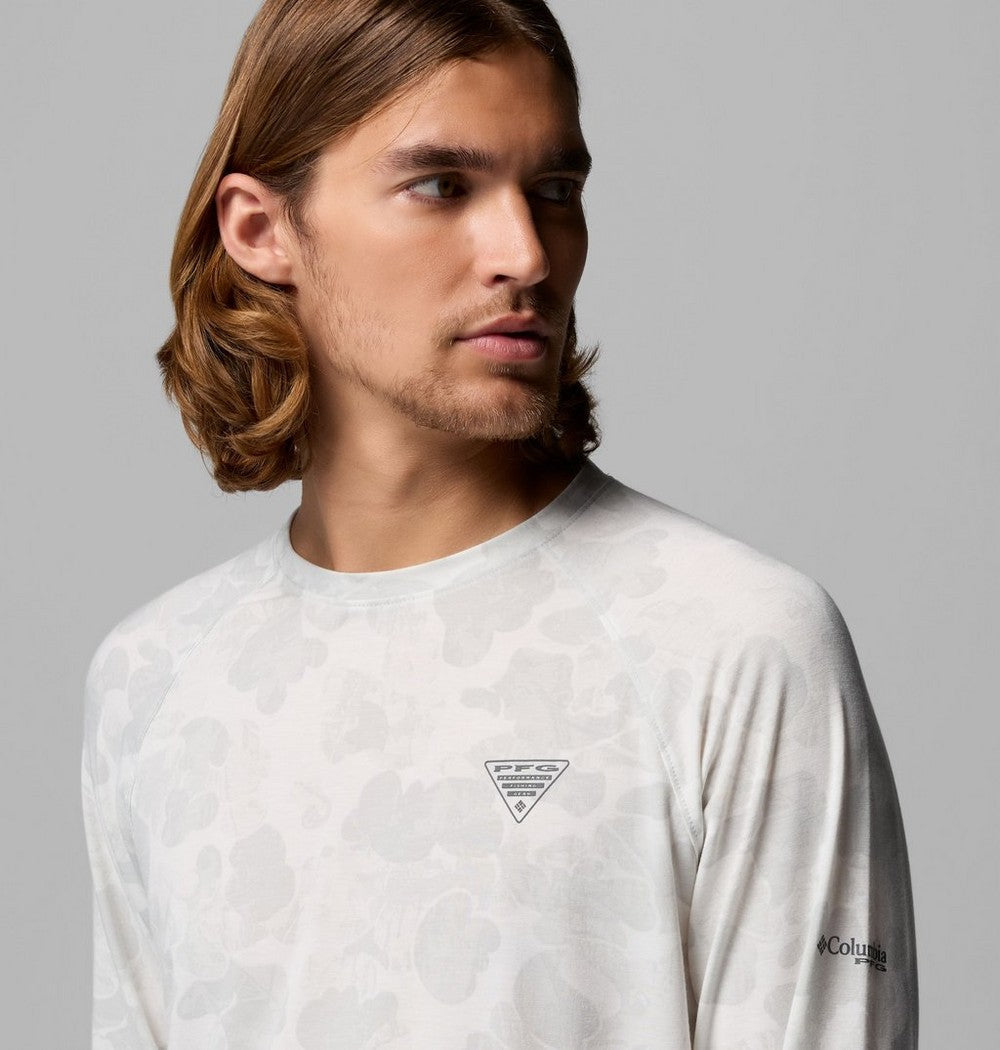 Men's Printed Long-Sleeve Fishing Shirt - Gray