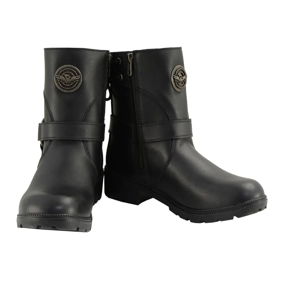 Women's Harness Motorcycle Boots - Black