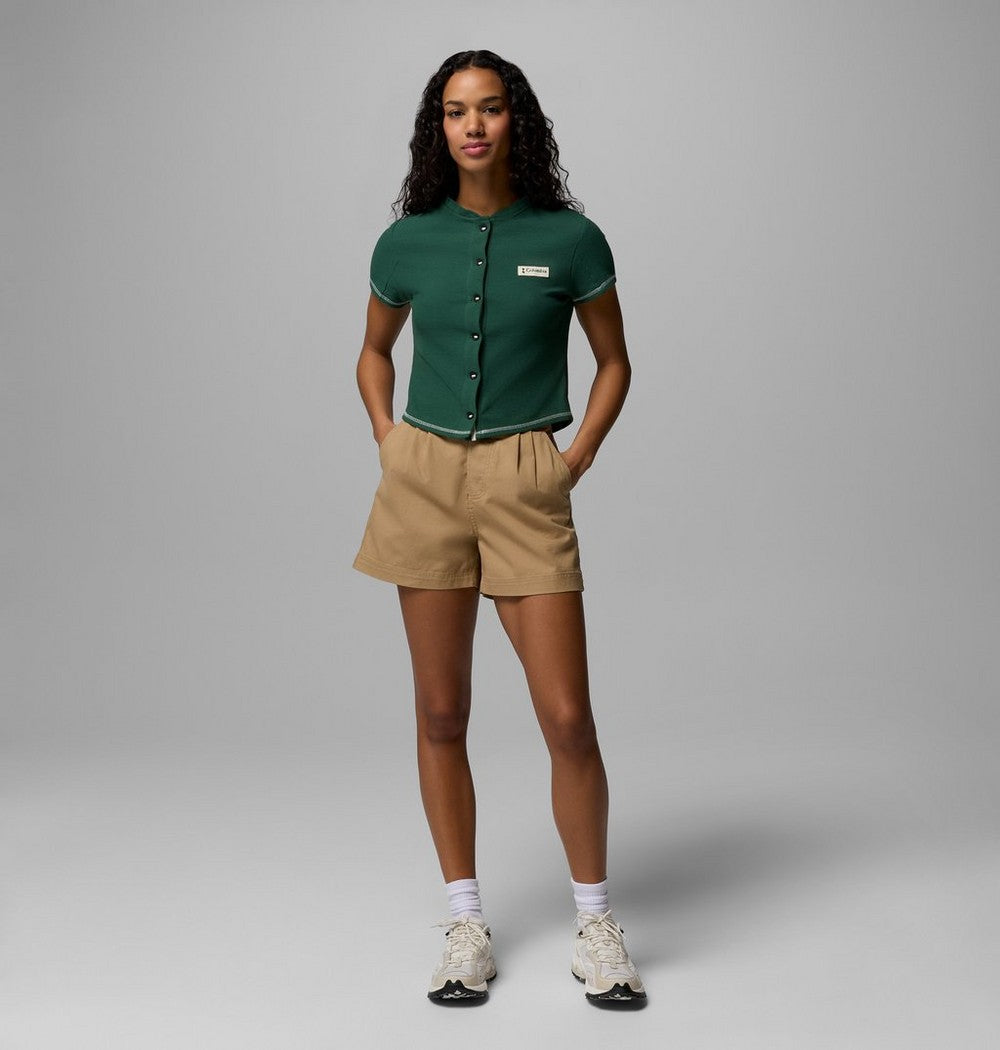 Women's High-Rise Stretch Twill Shorts - Beige