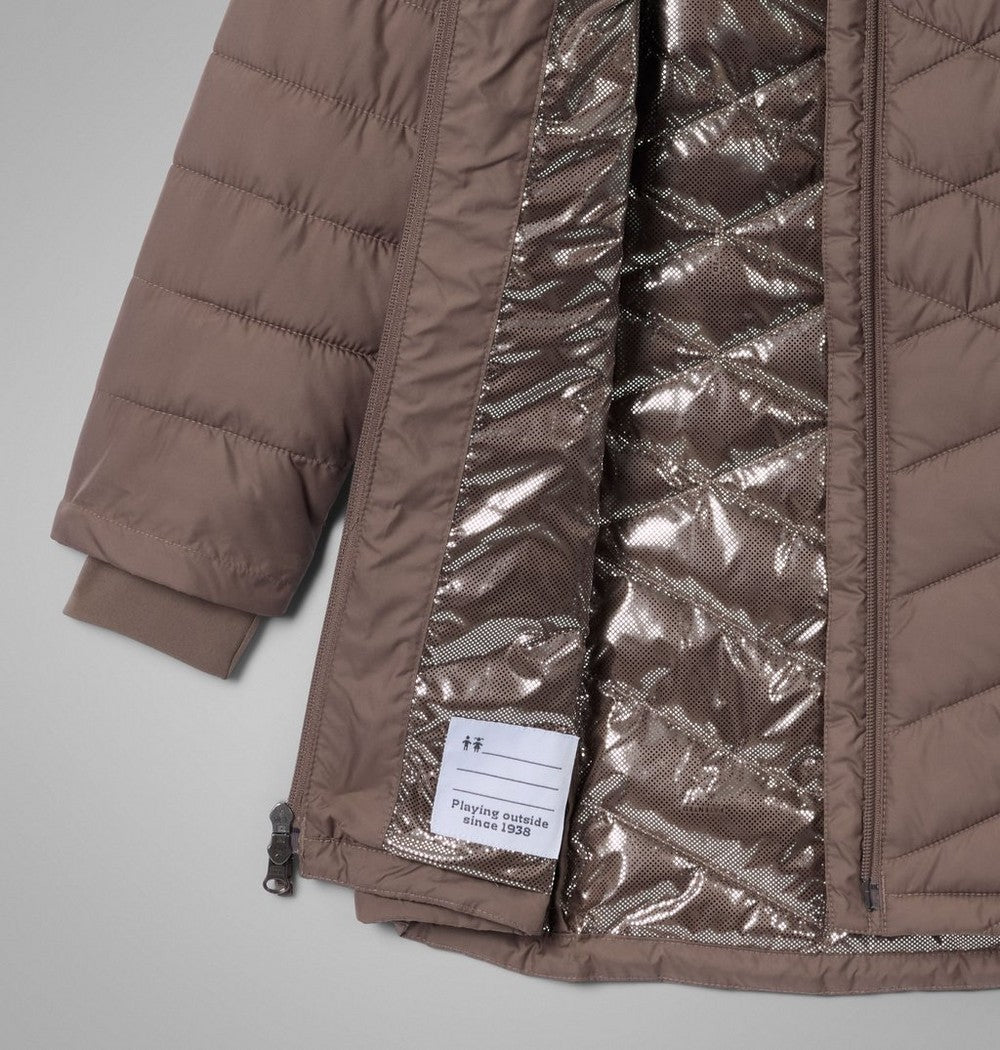 Girls' Long Insulated Hooded Jacket - Wine