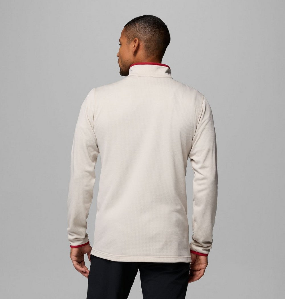 Men's Recycled Grid Fleece Half-Zip - Grey
