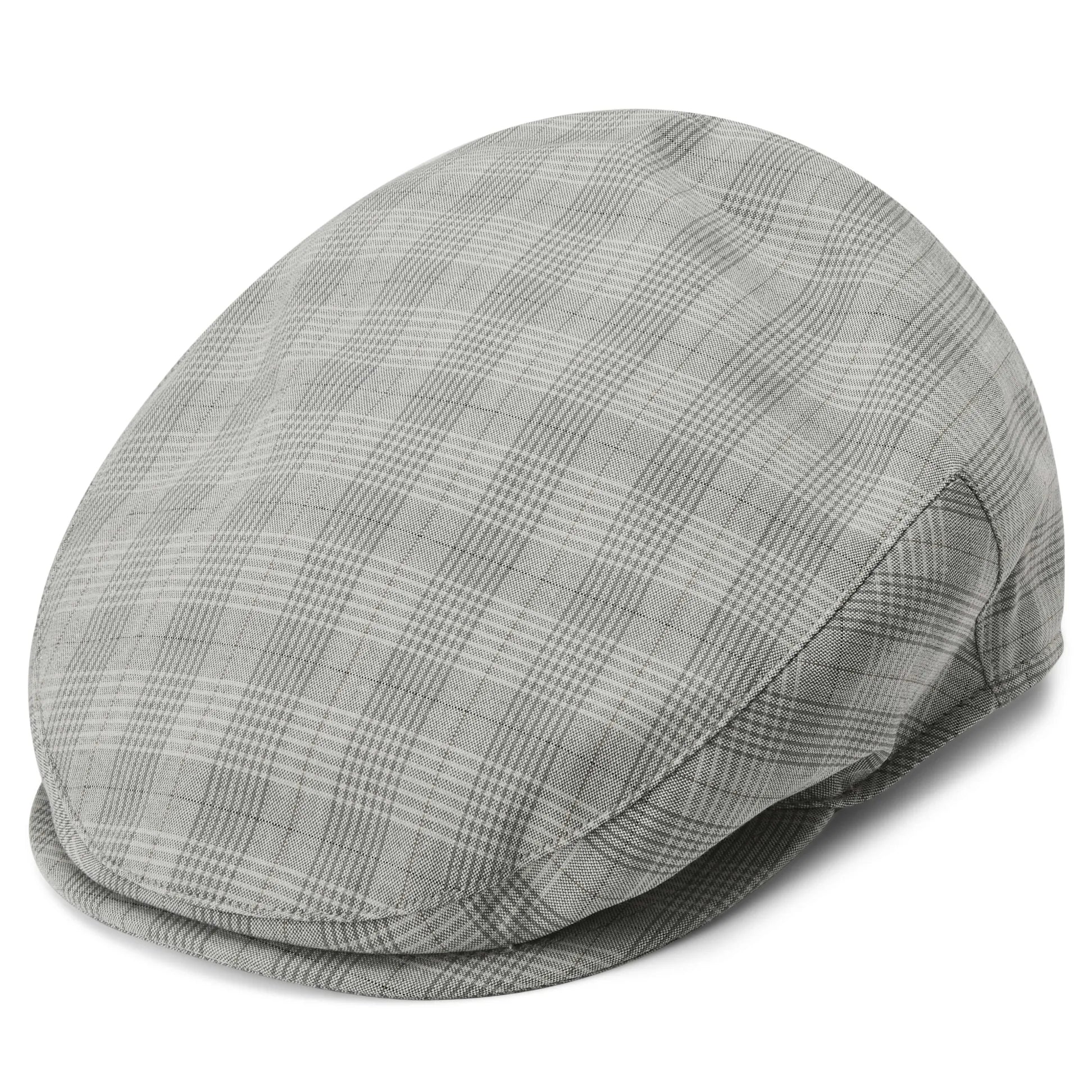 Grey Plaid Moda Flat Cap