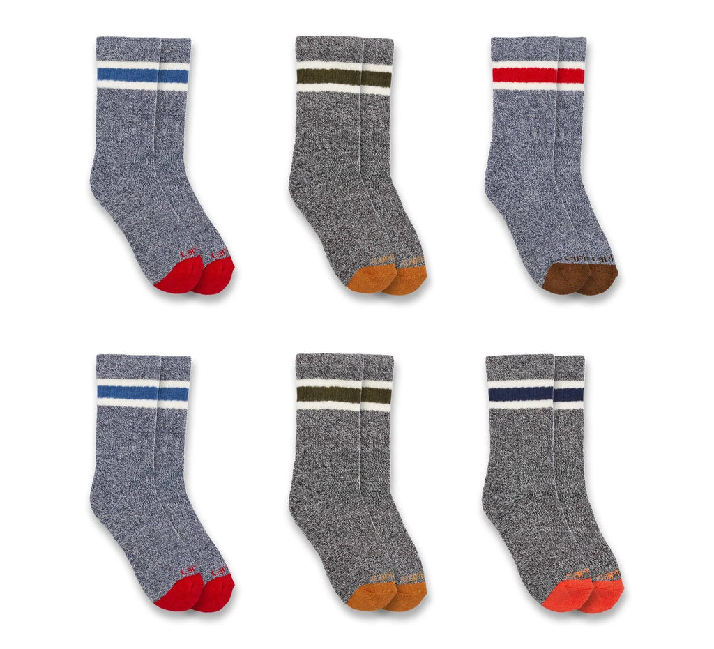 Kids' Cushioned Crew Socks, 6-Pack - Navy