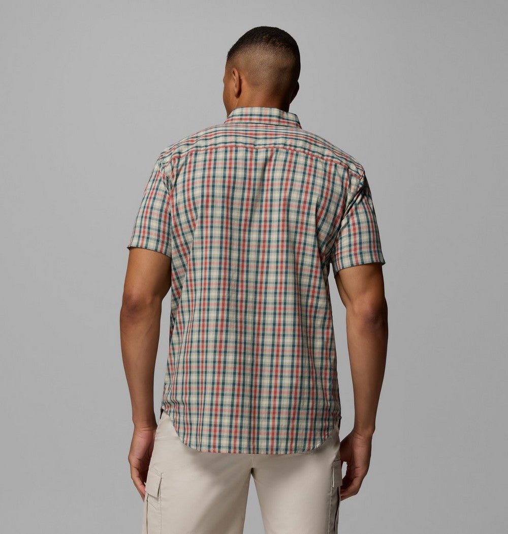 Men's Stretch Short Sleeve Plaid Shirt - Navy