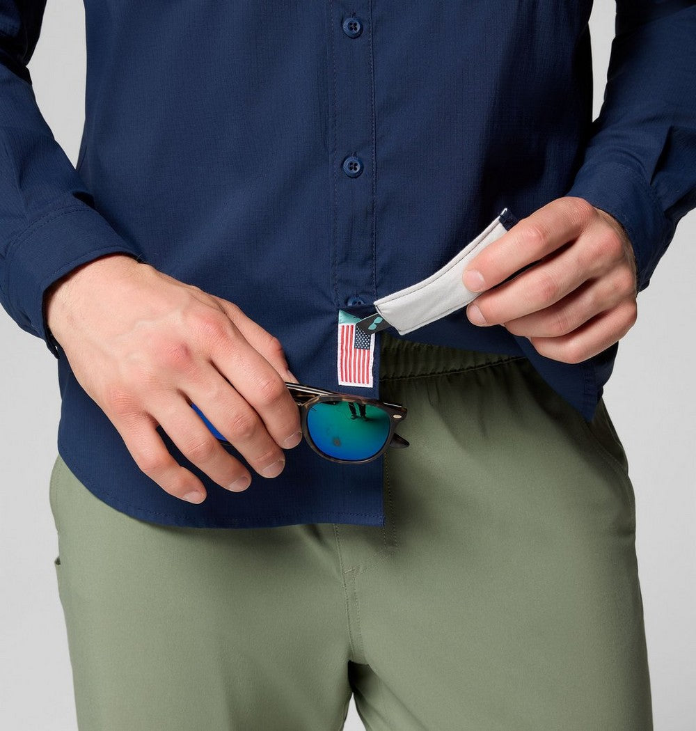 Men's UPF 50 Fishing Button-Up Shirt - Navy