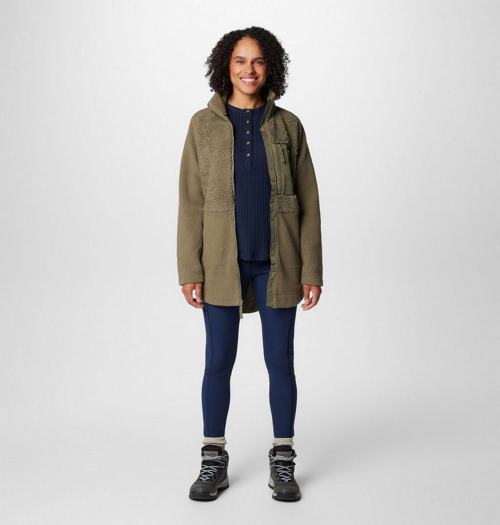 Women's Long Sherpa Full-Zip Fleece Jacket