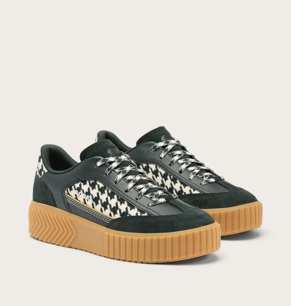 Women's T-Toe Leather Sneaker - Green