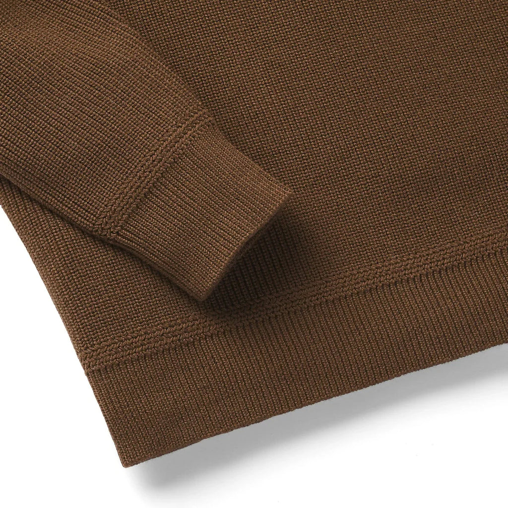 Men's Water-Repellent Wool Cotton Sweater - Brown