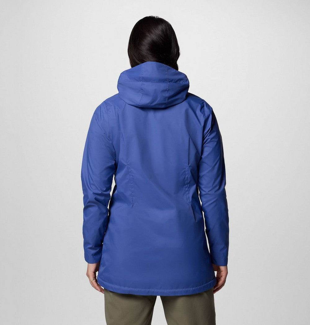 Women's Lined Long Rain Jacket - Blue