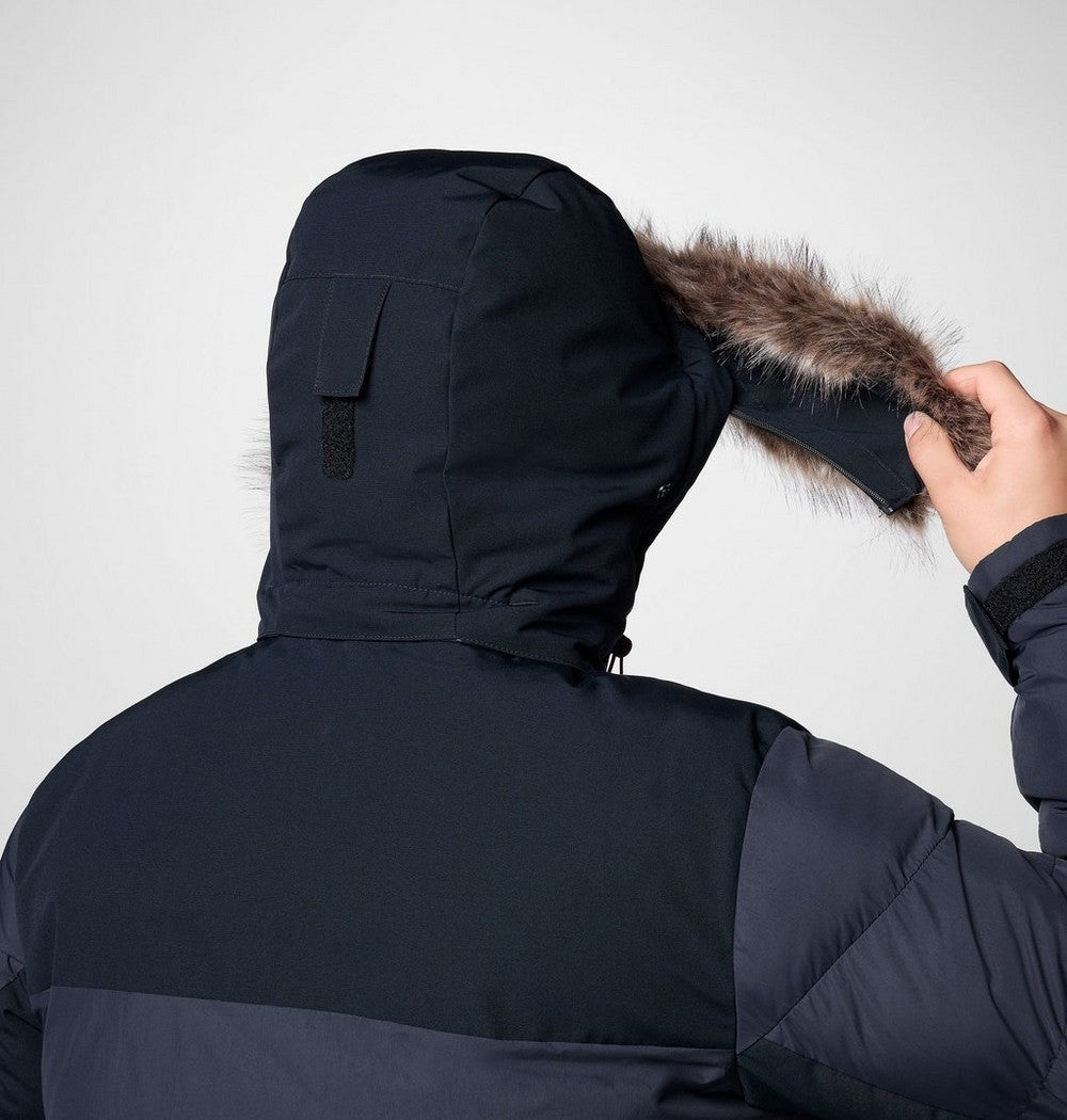 Men's Hooded Insulated Parka - Brown Black