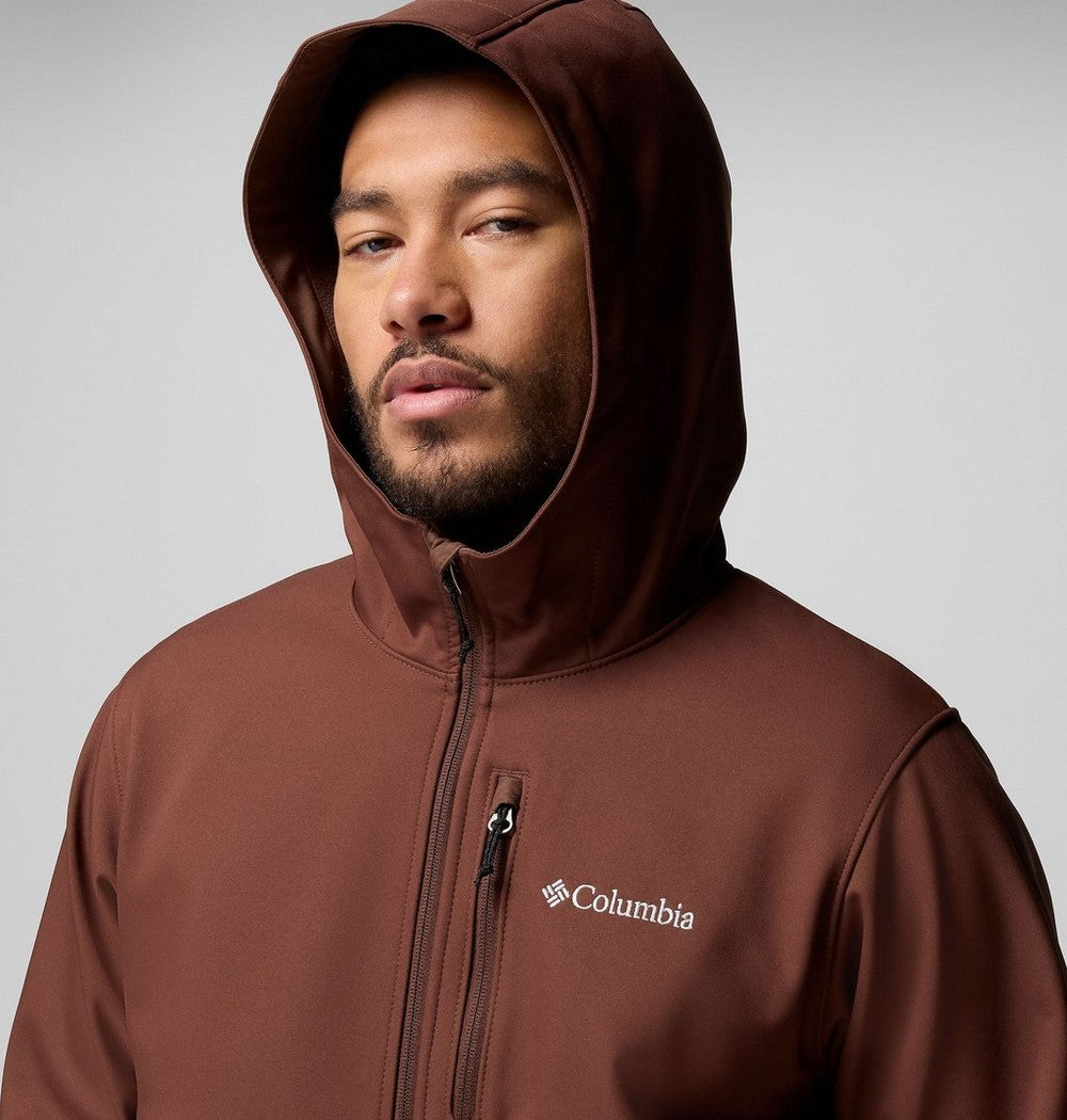 Men's Hooded Softshell Jacket - Brown