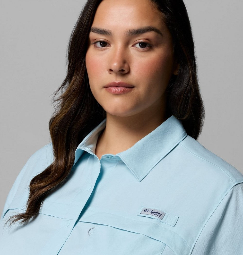 Women's Plus Short-Sleeve Fishing Shirt - Blue