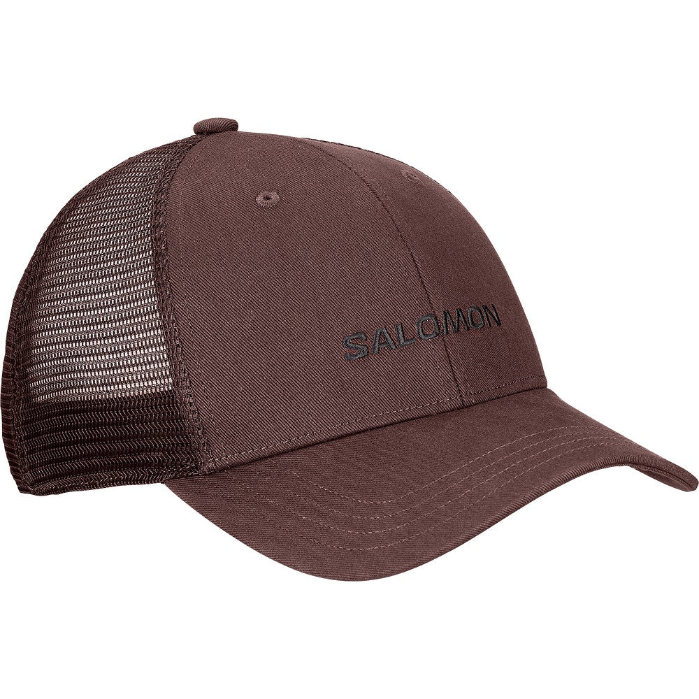 Cotton Mesh Trucker Cap - Brown