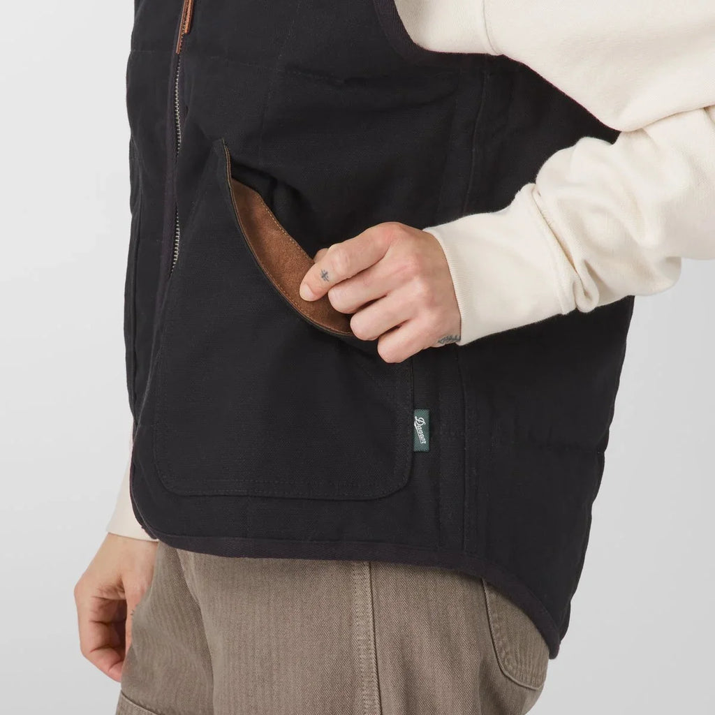 Insulated Cotton Canvas Utility Vest - Black Olive