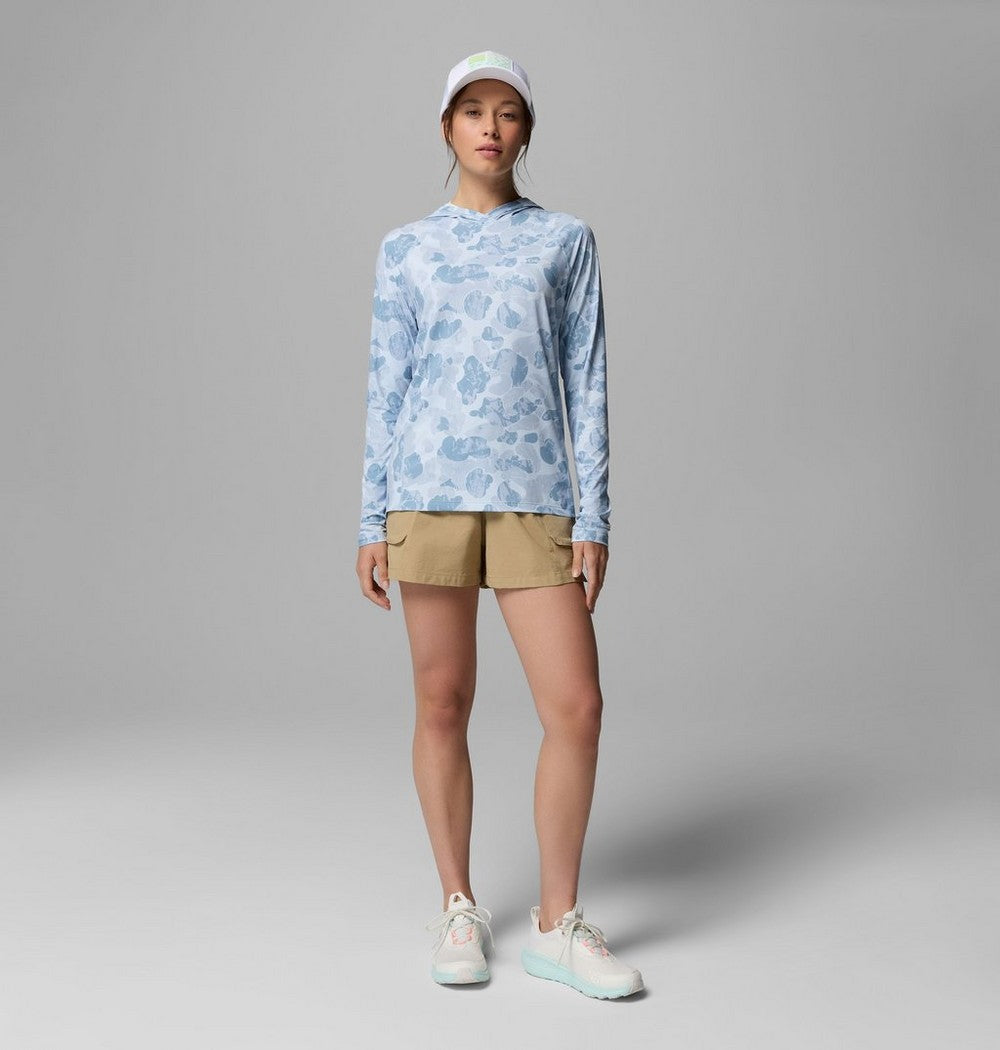 Women's UPF 50 Sun Hoodie - Blue Print