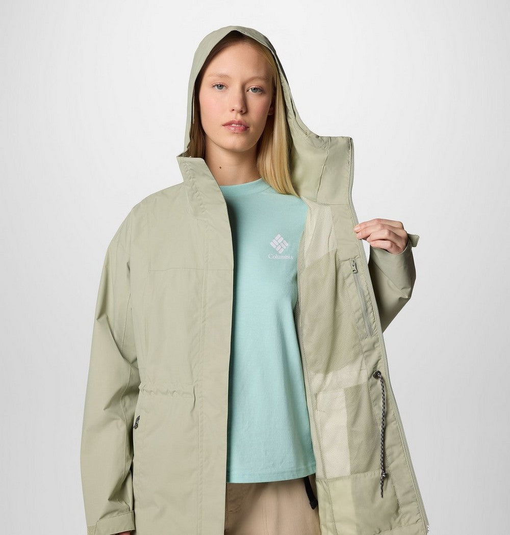 Women's Long Waterproof Rain Jacket - Mauve