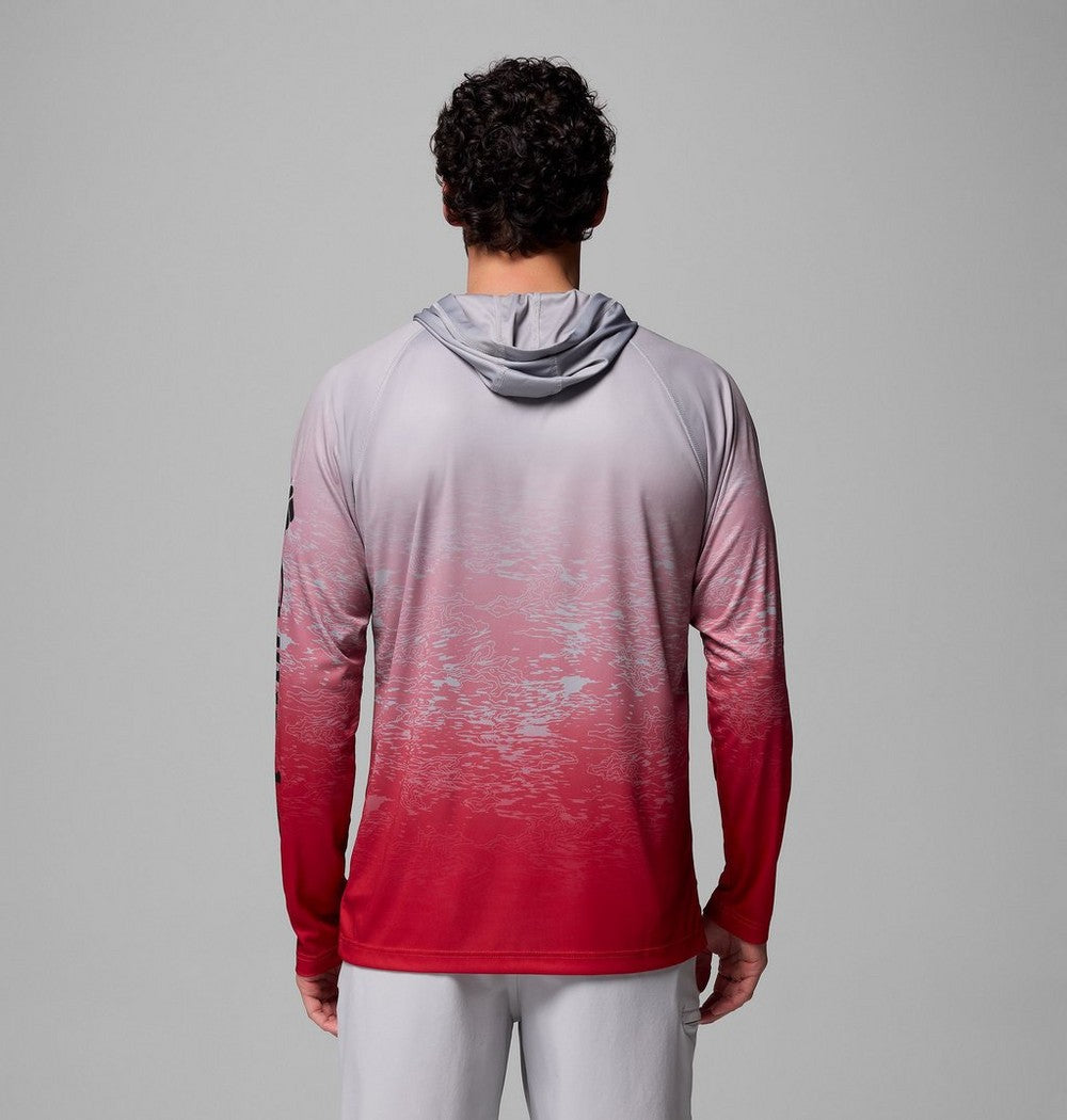 Men's UPF 50 Fishing Hoodie - Black Red