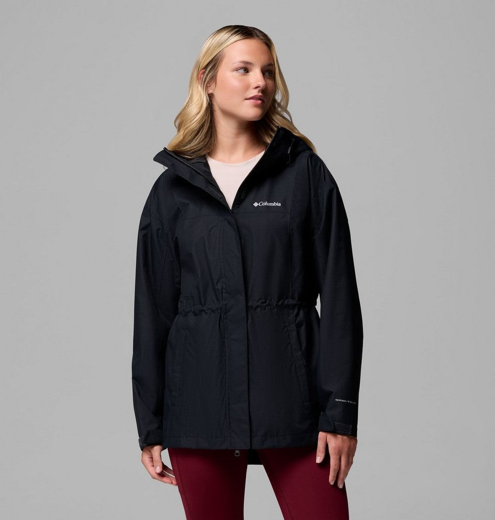 Women's Long Waterproof Rain Jacket - Mauve