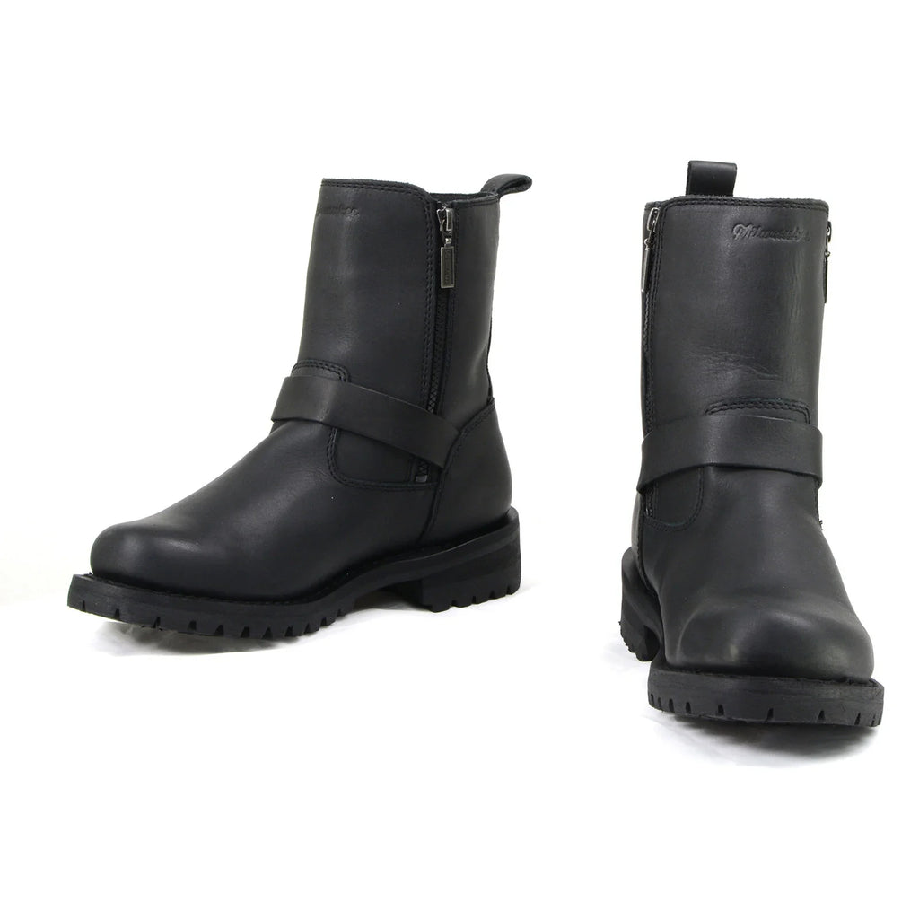 Men's Zip Motorcycle Boots - Black