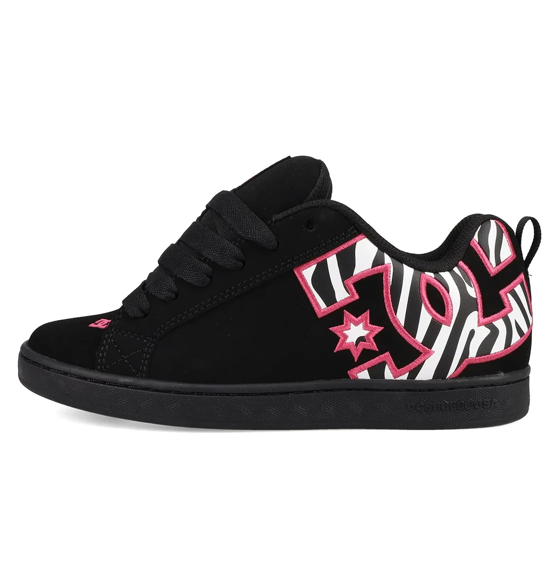 Women's Padded Cupsole Sneakers - Black White Pink