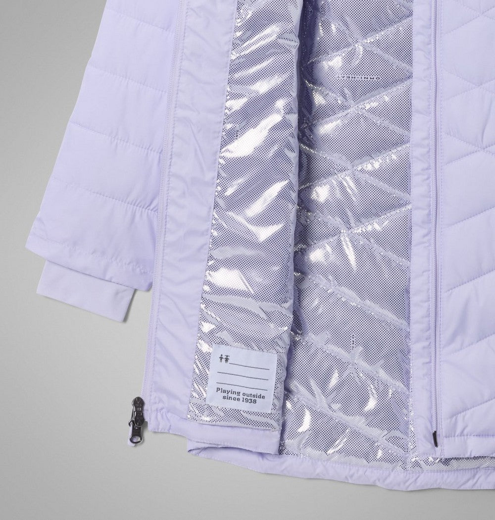 Girls' Long Insulated Hooded Jacket - Wine