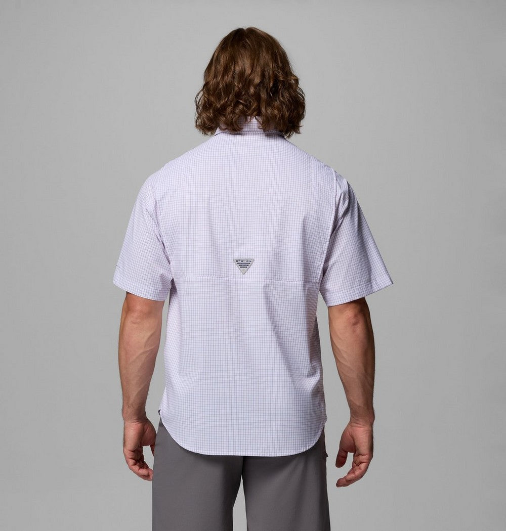 Men's Vented Short-Sleeve Fishing Shirt - Green Gingham