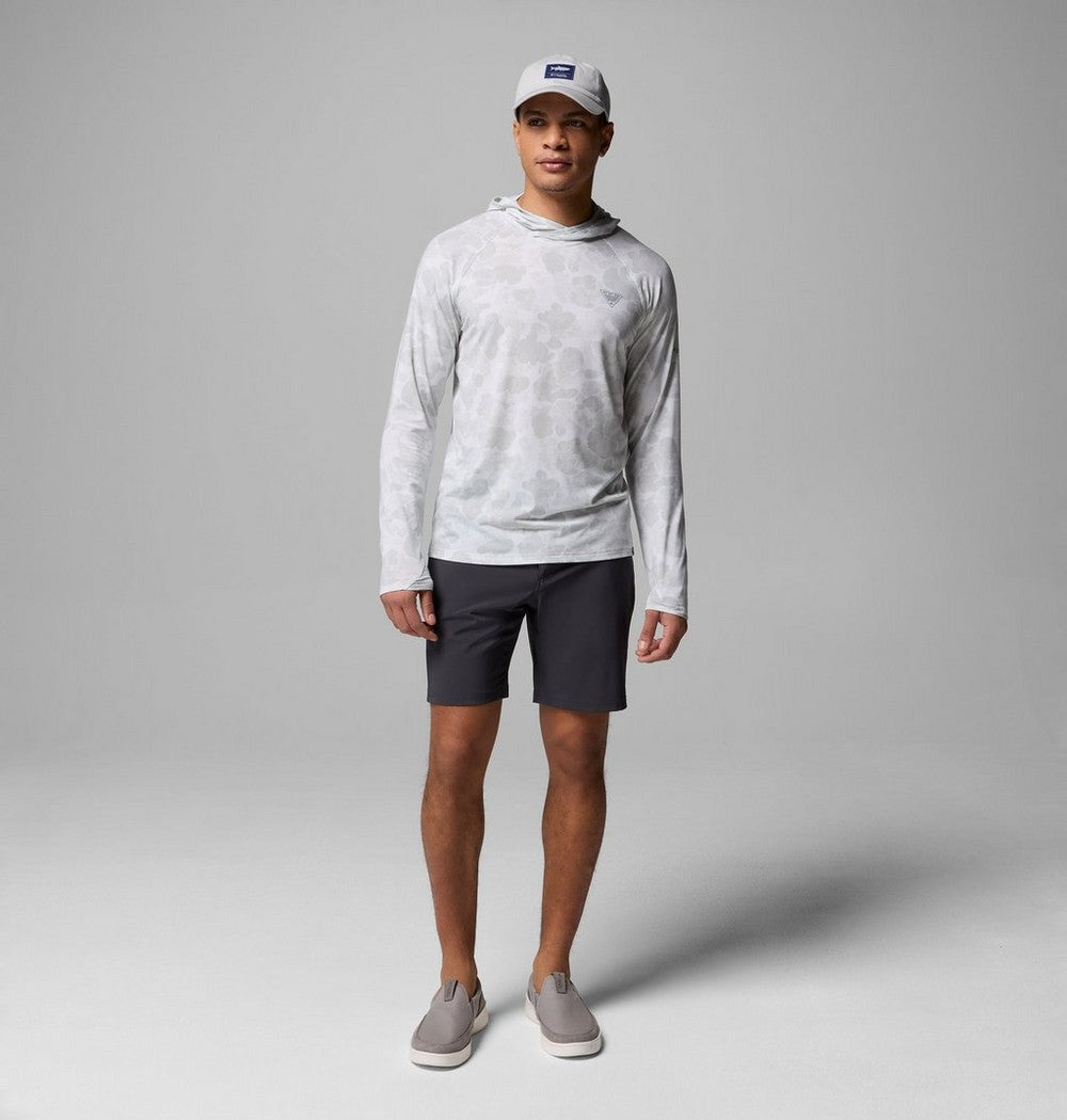 Men's Printed Fishing Hoodie - Gray Camo