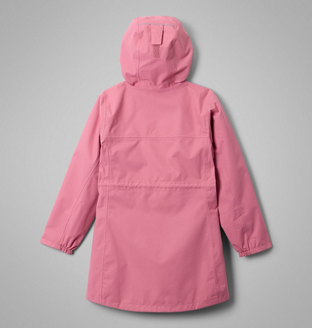 Girls' Long Waterproof Rain Jacket - Black