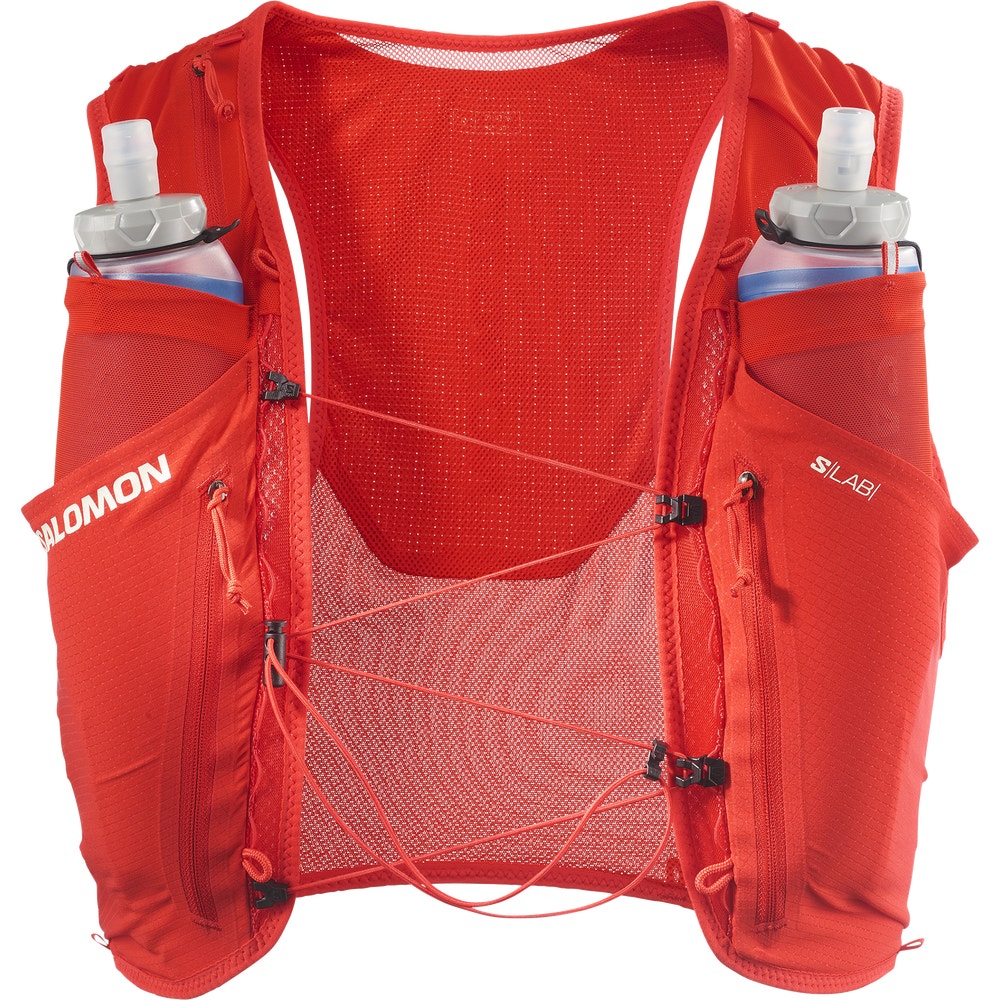 Running Hydration Vest With Flasks - Red/Black