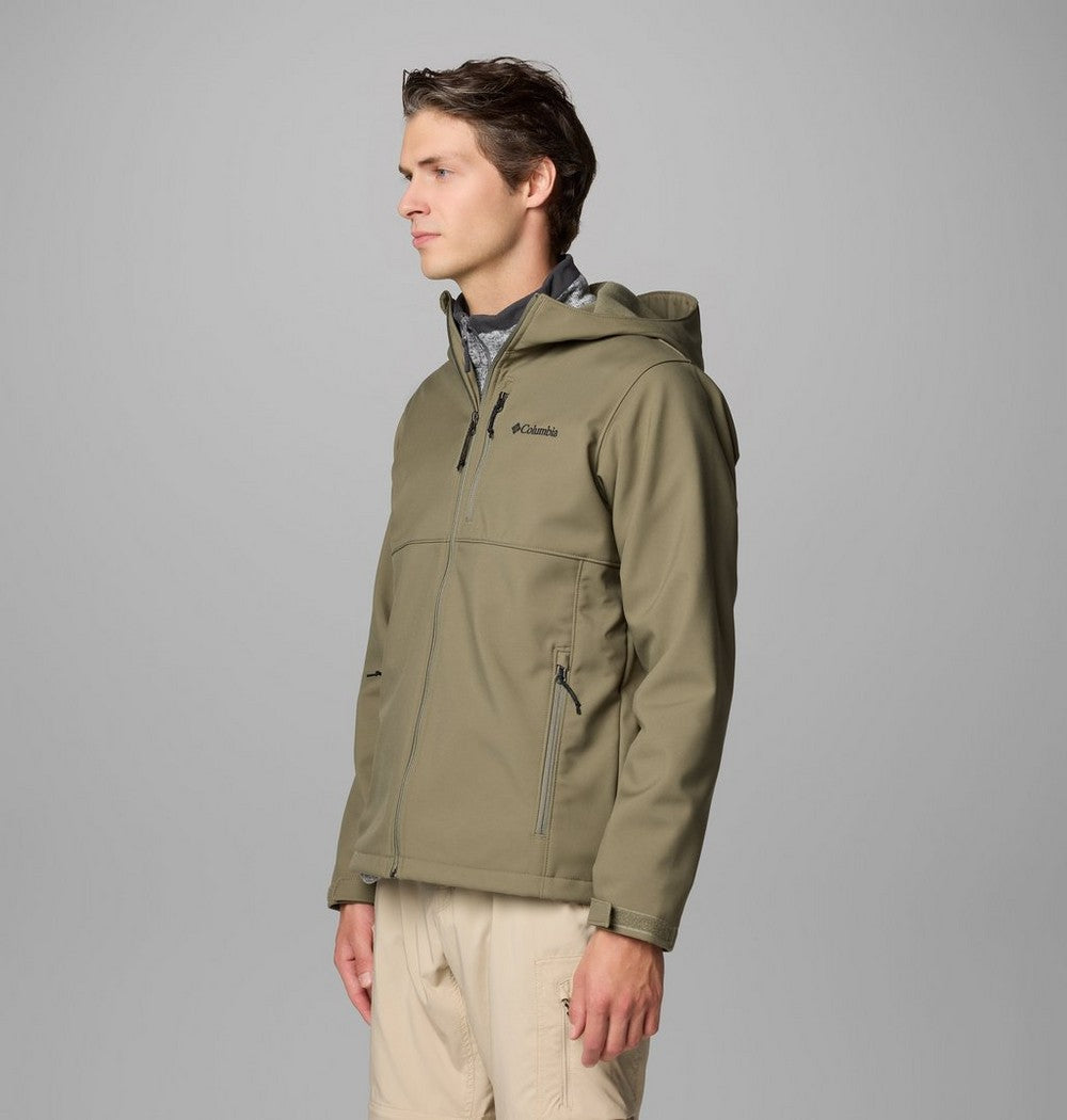 Men's Hooded Softshell Jacket - Brown
